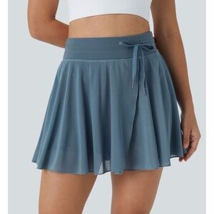 HALARA HIGH WAISTED DRAWSTRING CONTRAST MESH 2 in 1 POCKET Women's Skirt